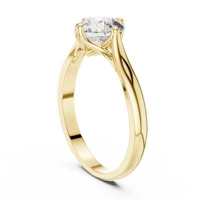 18K Gold Round Diamond Solitaire Ring – 1 ct (00001L-12-)