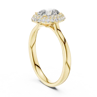 18K Gold Oval Diamond Pavé Ring – 1.381 ct (00001L-14-)
