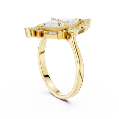 18K Gold Round Diamond Pavé Ring – 1.3851 ct (00001L-2-)