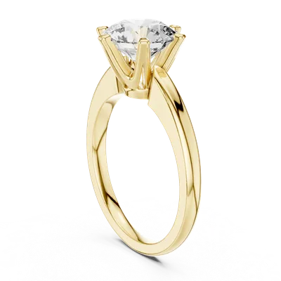 18K Gold Round Diamond Solitaire Ring – 1.17 ct (00001L-36-)