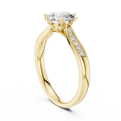 18K Gold Round Diamond Pavé Ring – 1.264 ct (00001L-37-)