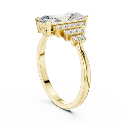 18K Gold Emerald Diamond Pavé Ring – 2.04 ct (00001L-40-)