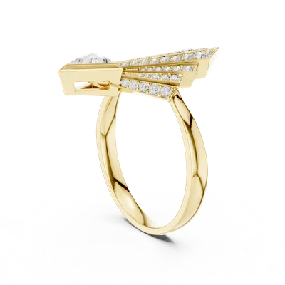 18K Gold Round Diamond Pavé Ring – 0.577 ct (00001L-42-)