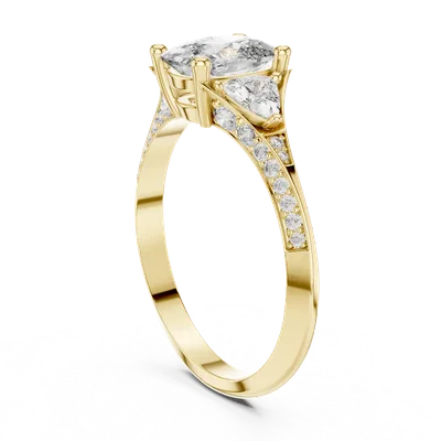 18K Gold Cushion Diamond Pavé Ring – 1.723 ct (00001L-44-)