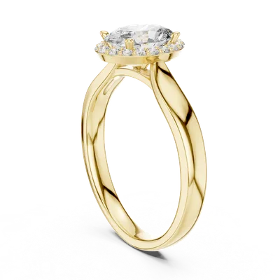 18K Gold Oval Diamond Pavé Ring – 0.808 ct (00001L-47-)
