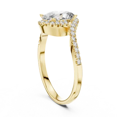 18K Gold Oval Diamond Pavé Ring – 1.27 ct (00001L-48-)