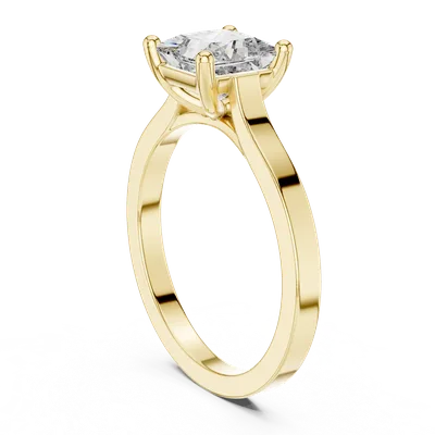 18K Gold Princess Diamond Solitaire Ring – 1 ct (00001L-5-)