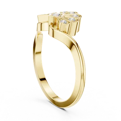18K Gold Round Diamond Cluster Ring – 0.153 ct (00001L-50-)