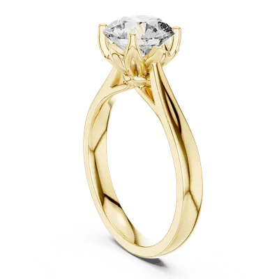18K Gold Round Diamond Solitaire Ring – 1.5 ct (00001L-7-)