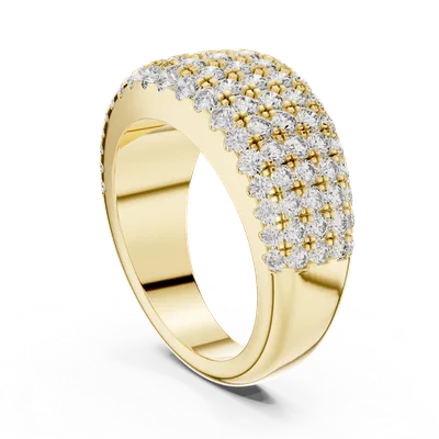 18K Gold Round Diamond Pavé Ring – 2.28 ct (02)