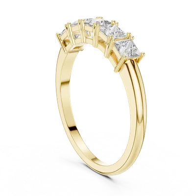 18K Gold Princess Diamond Cluster Ring – 0.65 ct (1175)