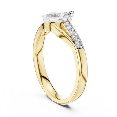 18K Gold Marquise Diamond Pavé Ring – 0.4 ct (12-10003-L)