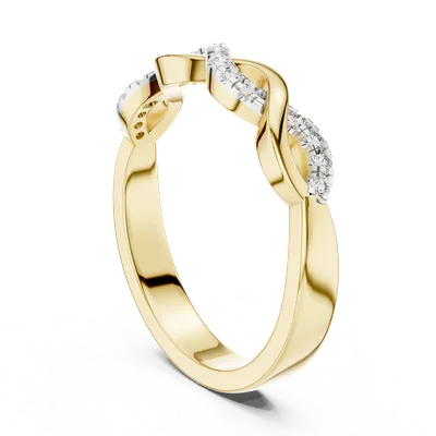 18K Gold Round Diamond Pavé Ring – 0.128 ct (12-10005-L)