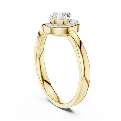 18K Gold Round Diamond Pavé Ring – 0.39 ct (12-10007-L)