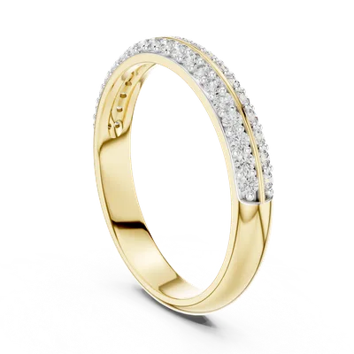 18K Gold Round Diamond Pavé Ring – 0.304 ct (12-10009-L)