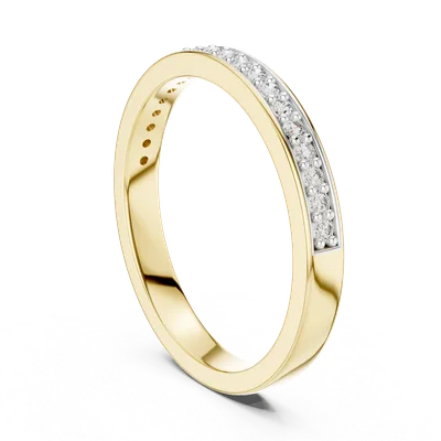 18K Gold Round Diamond Pavé Ring – 0.16 ct (12-10010-L)