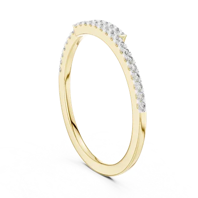 18K Gold Round Diamond Pavé Ring – 0.16 ct (12-10012-L)