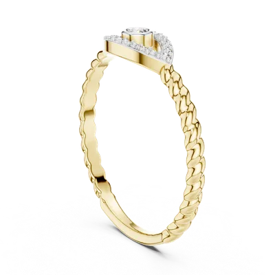 18K Gold Round Diamond Pavé Ring – 0.099 ct (12-10014-L)