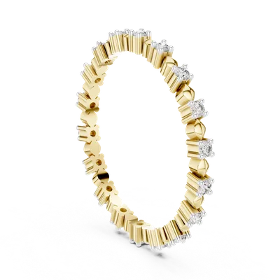 18K Gold Round Diamond Pavé Ring – 0.216 ct (12-10015-L)