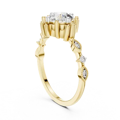 18K Gold Round Diamond Cluster Ring – 1.04 ct (12-10017-L)