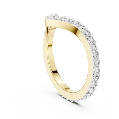 18K Gold Round Diamond Pavé Ring – 0.66 ct (12-10018-L)