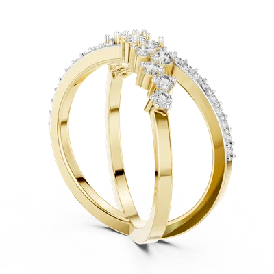 18K Gold Round Diamond Pavé Ring – 0.473 ct (12-10020-L)