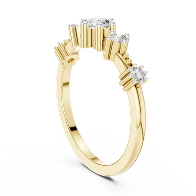 18K Gold Round Diamond Cluster Ring – 0.52 ct (12-10021-L)