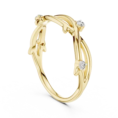 18K Gold Round Diamond Cluster Ring – 0.04 ct (12-10022-L)
