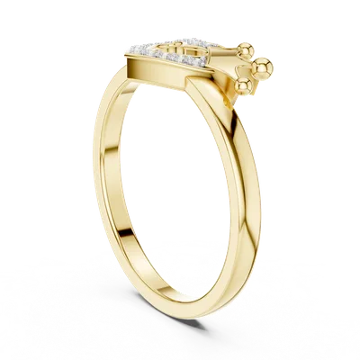 18K Gold Round Diamond Pavé Ring – 0.078 ct (12-10025-L)