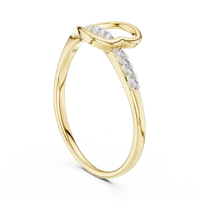 18K Gold Round Diamond Cluster Ring – 0.082 ct (12-10026-L)