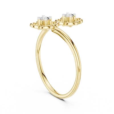 18K Gold Round Diamond Cluster Ring – 0.09 ct (12-10027-L)