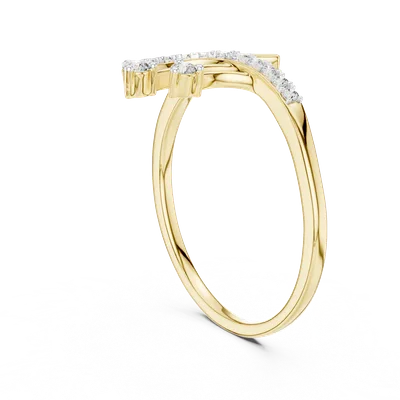 18K Gold Round Diamond Pavé Ring – 0.128 ct (12-10028-L)
