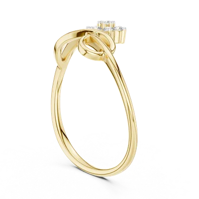 18K Gold Round Diamond Cluster Ring – 0.105 ct (12-10029-L)