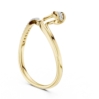 18K Gold Round Diamond Pavé Ring – 0.092 ct (12-10031-L)