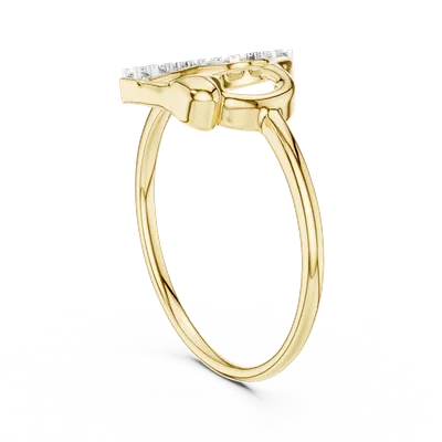 18K Gold Round Diamond Pavé Ring – 0.08 ct (12-10034-L)