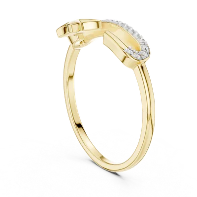 18K Gold Round Diamond Pavé Ring – 0.095 ct (12-10035-L)
