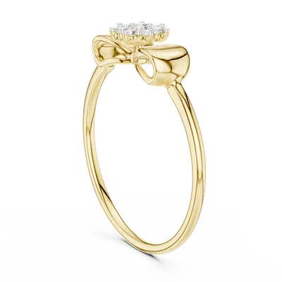 18K Gold Round Diamond Cluster Ring – 0.085 ct (12-10036-L)