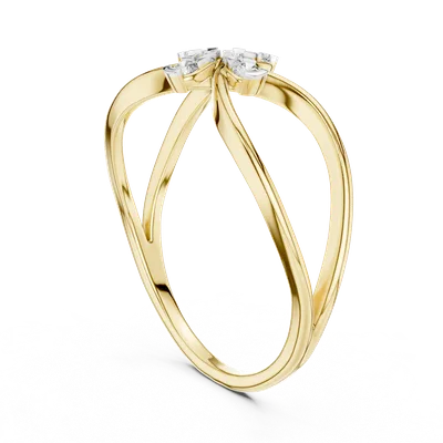 18K Gold Round Diamond Cluster Ring – 0.104 ct (12-10037-L)