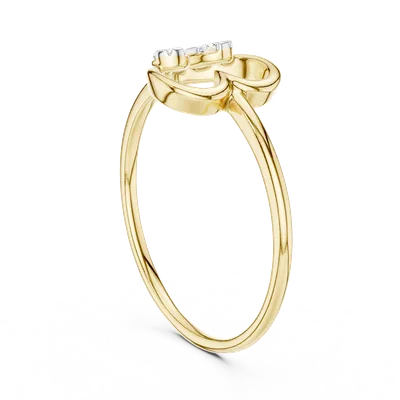 18K Gold Round Diamond Cluster Ring – 0.104 ct (12-10039-L)
