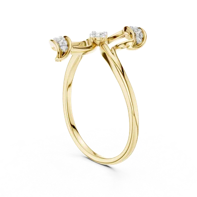 18K Gold Round Diamond Pavé Ring – 0.099 ct (12-10040-L)
