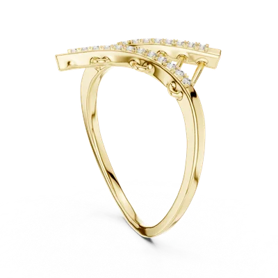 18K Gold Round Diamond Pavé Ring – 0.12 ct (12-10042-L)
