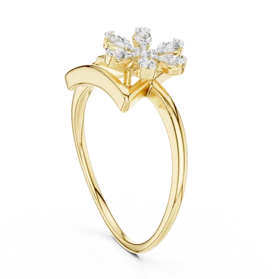 18K Gold Round Diamond Pavé Ring – 0.146 ct (12-10044-L)