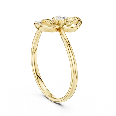18K Gold Round Diamond Cluster Ring – 0.075 ct (12-10045-L)