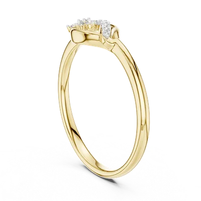 18K Gold Round Diamond Pavé Ring – 0.101 ct (12-10046-L)