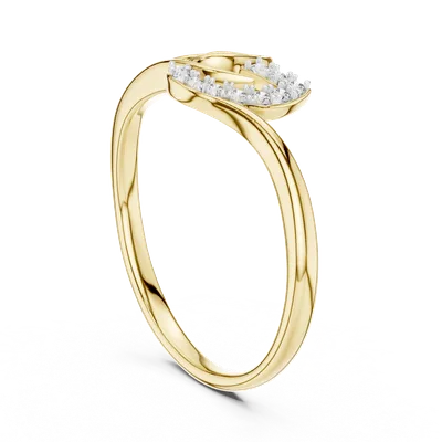 18K Gold Round Diamond Pavé Ring – 0.075 ct (12-10047-L)
