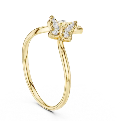 18K Gold Round Diamond Cluster Ring – 0.102 ct (12-10048-L)