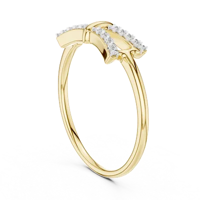 18K Gold Round Diamond Pavé Ring – 0.12 ct (12-10050-L)