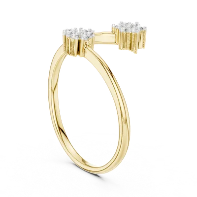 18K Gold Round Diamond Pavé Ring – 0.136 ct (12-10051-L)