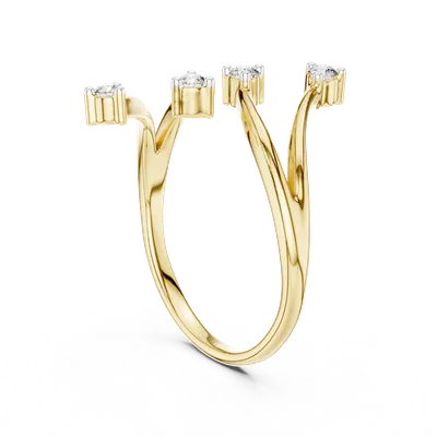 18K Gold Round Diamond Cluster Ring – 0.12 ct (12-10052-L)