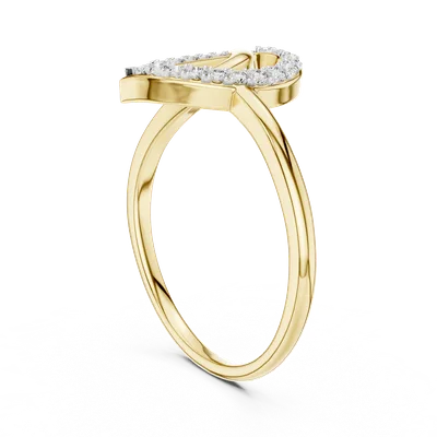 18K Gold Round Diamond Pavé Ring – 0.115 ct (12-10053-L)